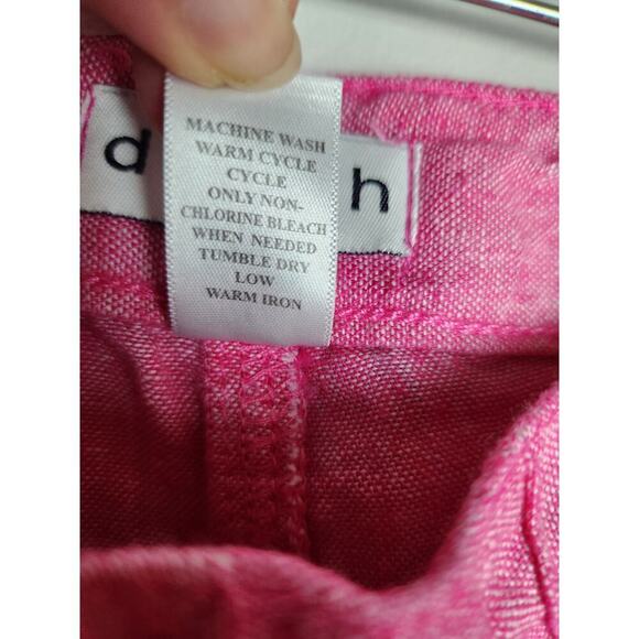 Dash Linen Blend Wide Leg Crop Pants sz L Beach resort vacation cruise pink nwt - Picture 7 of 10